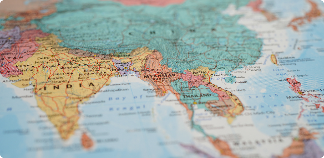 Global presence map showing project locations